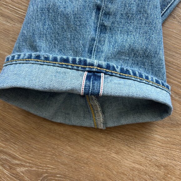 American Eagle AE77 Jeans Loose Selvedged Button Fly Light Men's 34x30 - Picture 3 of 8